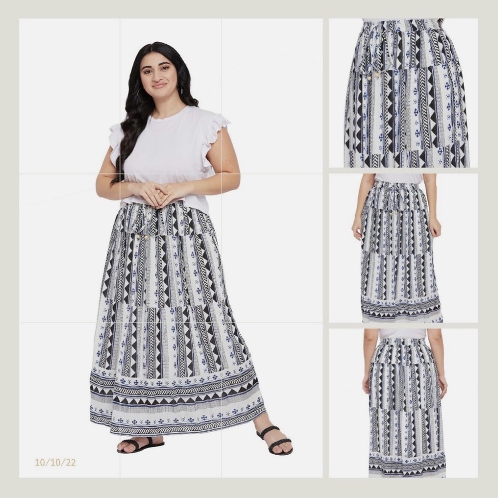 Gypsie Blu Patterned Maxi Skirt